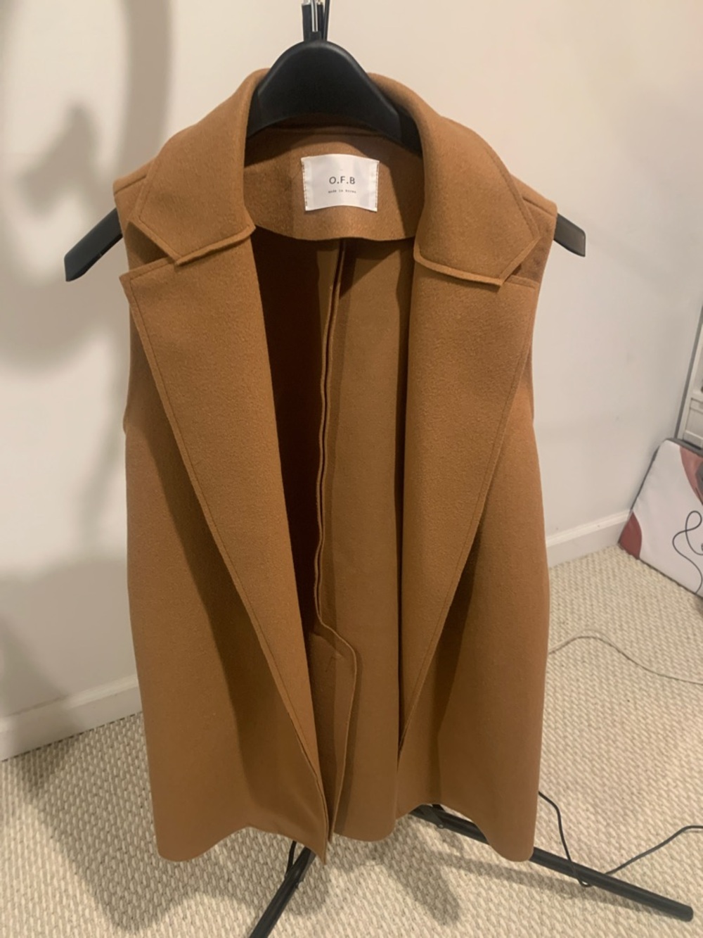 Sleeveless Camel Vest — Tailored Camel Brown